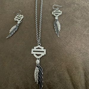 Harley Davidson necklace and earrings